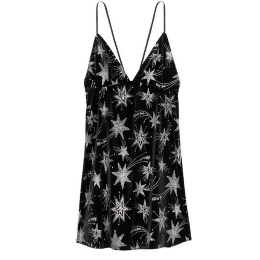 Victoria’s Secret black & silver sparkly mini dress in size XS